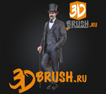 3d model of a man dressed in Victorian Era