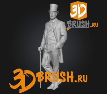 3d model of a man dressed in Victorian Era