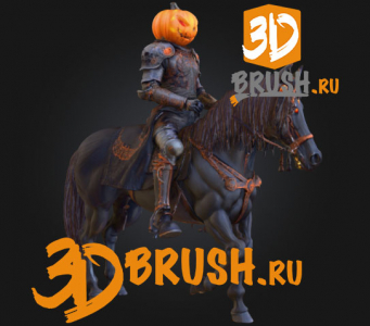Fantasy Headless Horseman with a Scary Jack O Lantern Fantasy