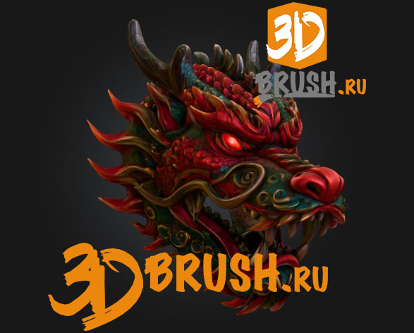 wooden-mask-depicting-a-stylized-dragon-skachat-besplatno