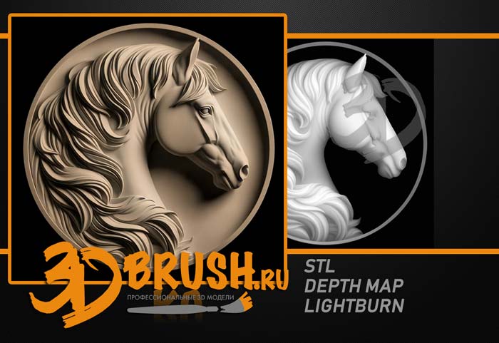 bust-of-a-horse-in-profile-in-a-circle-3d-model-for-cnc-or-engraving-byust-loshadi-v-profil-v-kruge-3d-model