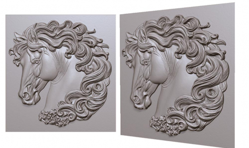 bust of a horse mane curls 3D model for CNC or engraving, бюст лошади грива вьется 3д модель