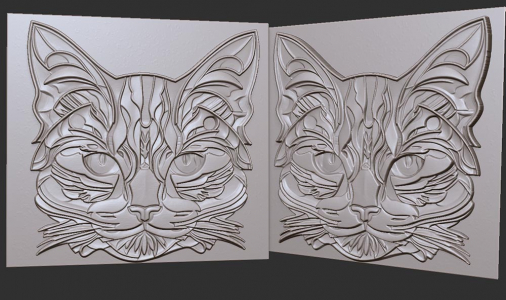 cat face 3d picture, 3d model for cnc or engraving, морда кота 3д картина