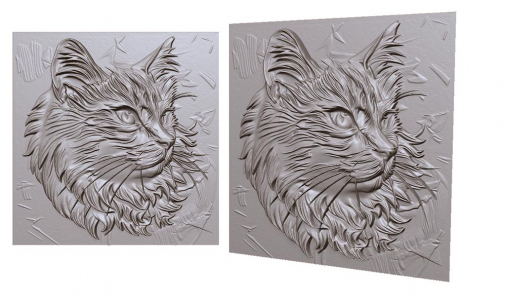 cat portrait 3d picture, 3d model, кот портрет 3д модель