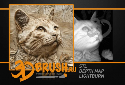 curious cat 3d model, любопытный кот 3д картина, 3д модель