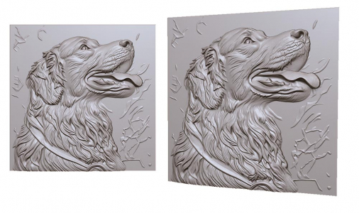 dog ​​picture 3d model for cnc or engraving, веселая собака картина 3д модель