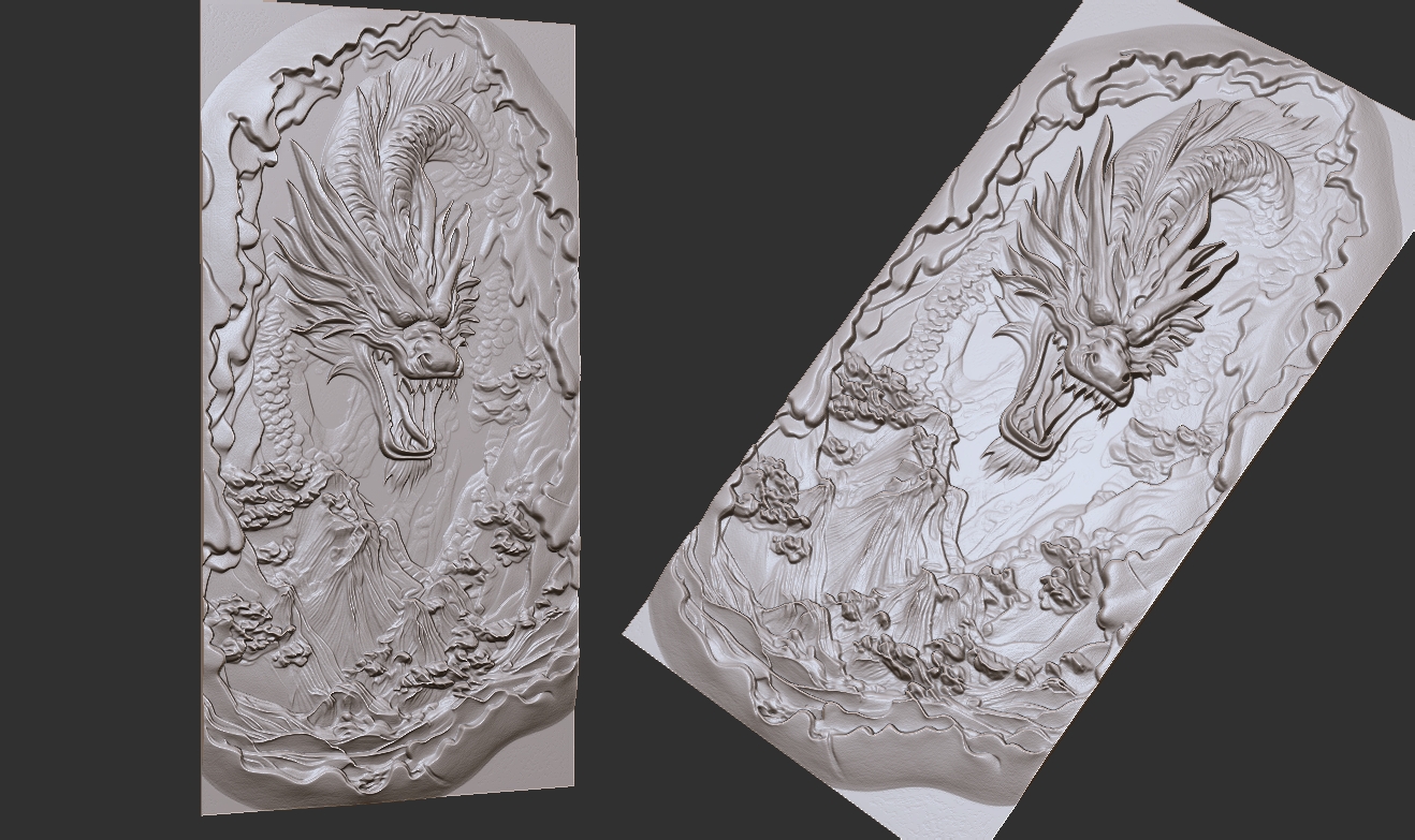 dragon-head-growls-in-a-cave-among-the-mountains-3d-model