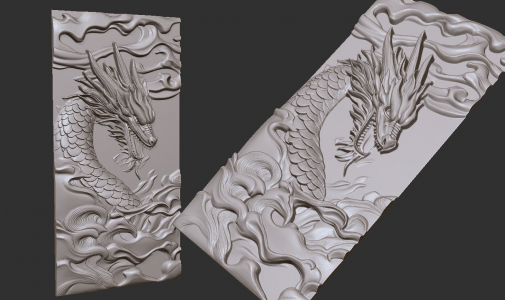 dragon head in the clouds 3d model 3D for CNC