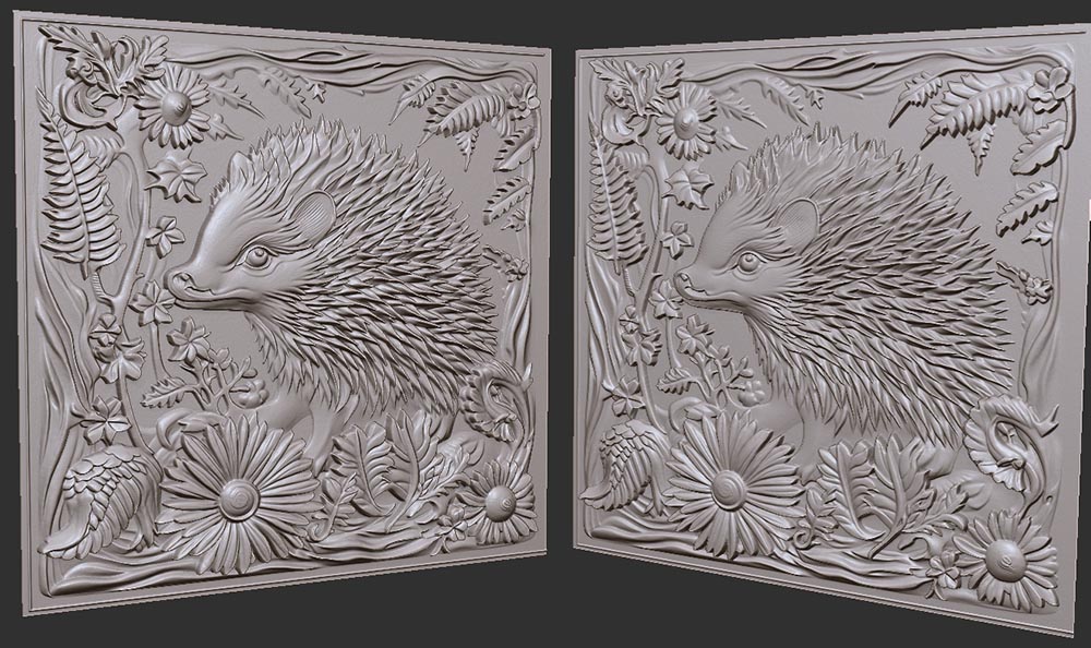 ejik-na-prirode-v-trave-3d-model-hedgehog-in-nature-in-the-grass-3d-model-for-cnc-or-engraving