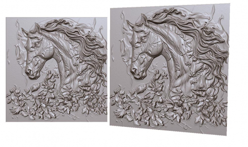 грива лошади в листве horse in foliage 3D model for CNC or engraving