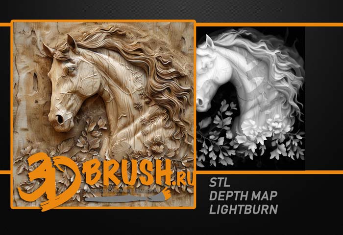 griva-loshadi-v-listve-horse-in-foliage-3d-model-for-cnc-or-engraving