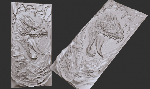 head of an evil dragon in a cave 3d model 3D for CNC