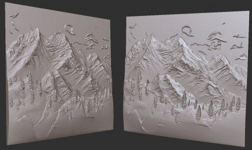 high mountains nature 3D model for CNC