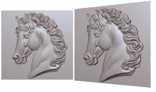 horse bust with mane 3D model for CNC or engraving, лошадка бюст с гривой 3д модель