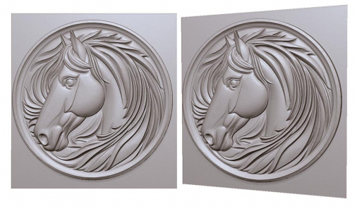 horse in a circle 3D model for CNC or engraving, лошадь в круге2 3д модель