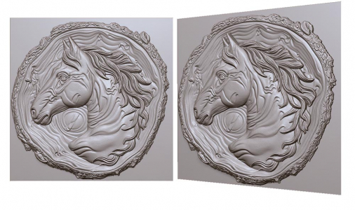 horse on a tree in a circle 3D model for CNC or engraving, лошадка на дереве в круге 3д модель для чпу или гравировки