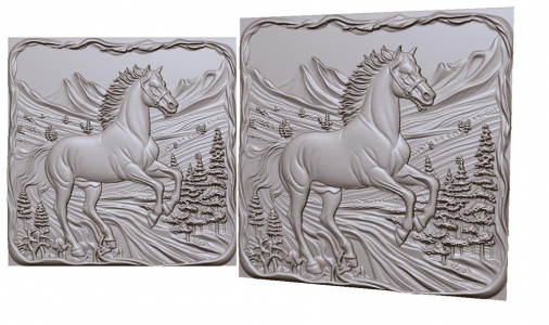 horse on its hind legs 3D model for CNC or engraving