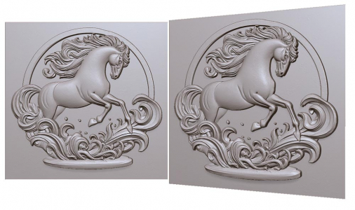 horse running in the fog 3D model for CNC or engraving лошадка бежит в тумане 3д модель для чпу или гравировки