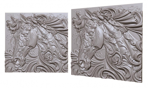 horse stylized portrait 3D model for CNC or engraving стилизованная лошадь 3д модель