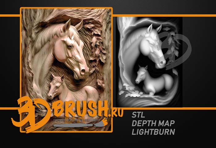 horse-with-foal-3d-model-for-cnc-or-engraving-loshad-s-jerebenkom