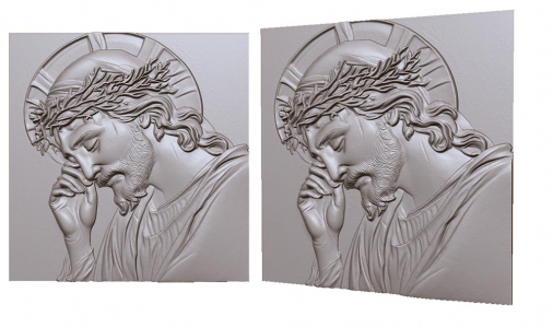 Jesus with a wreath 2, Иисус с венком для чпу скачать 3д модель