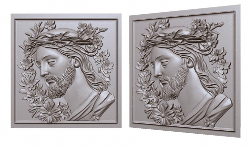 Jesus with a wreath Иисус для чпу скачать 3д модель