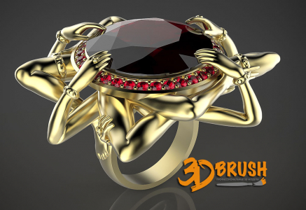 Кольцо Похоть 3D модель Ring lust