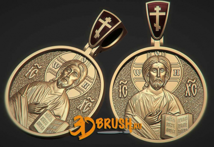 кулон Господь Вседержитель 3D модель,  Jesus 3D model