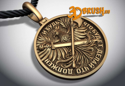 Кулон оберег Феникс 3д модель, phoenix pendant 3d model