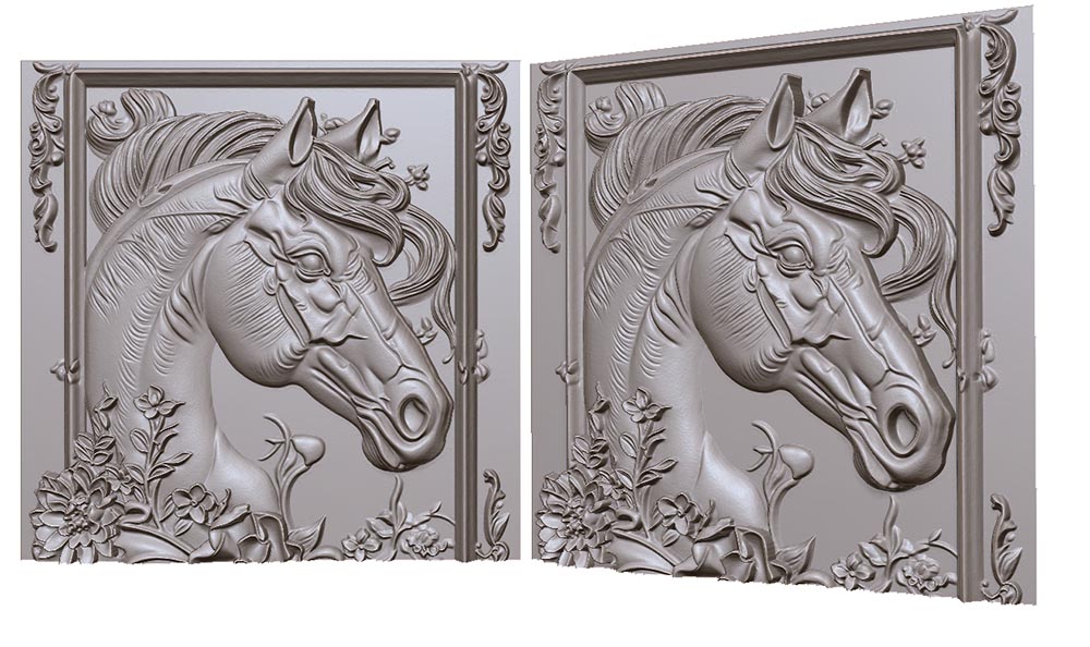 loshad-v-ramke-v-cvetah-3d-model-horse-in-a-frame-in-flowers-3d-model-for-cnc-or-engraving