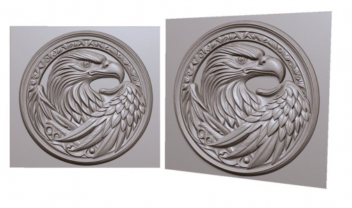 орел 3д модель для чпу или гравировки, eagle 3d model 