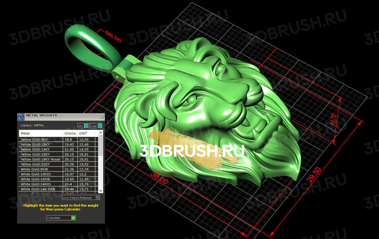 pendant-lion-3d-print-model