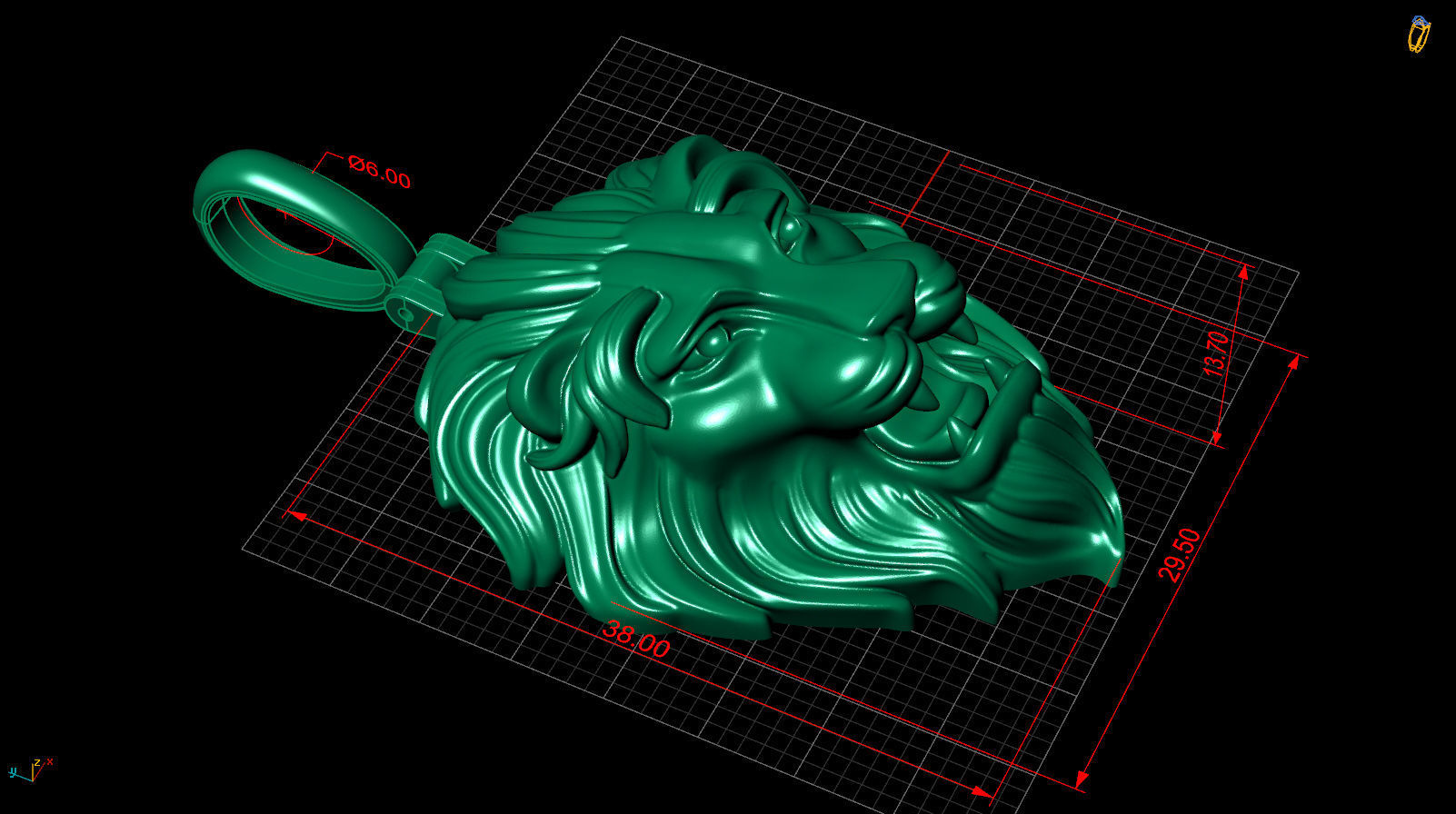 pendant-lion-3d-print-model