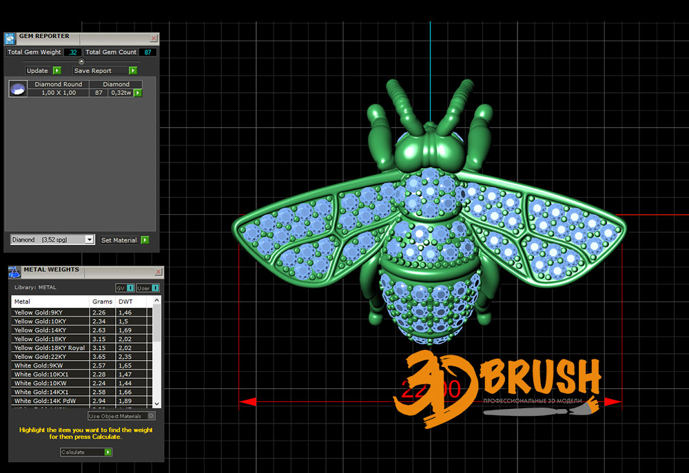 podveska-pchela-v-brilliantah-3d-model-kupit