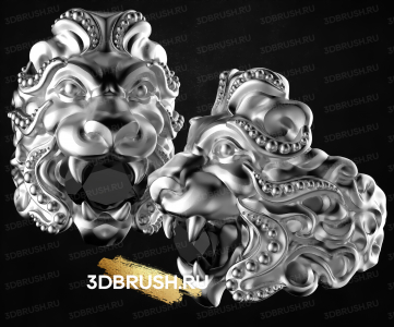 Кольцо Лев Gucci 3D модель для ювелирной печати