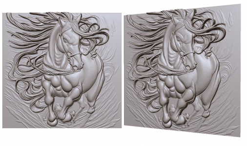 stallion galloping in front 3D model for CNC or engraving жеребец скачет в фас 3д модель