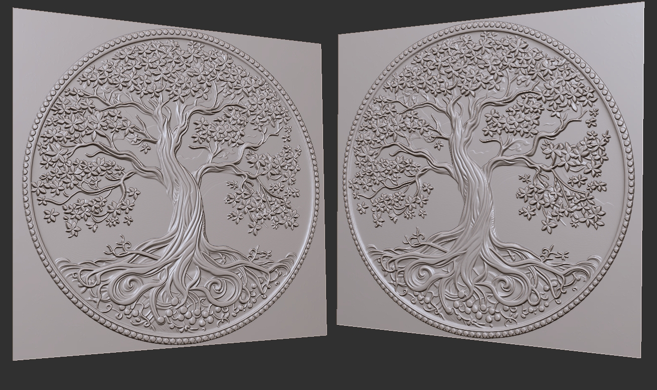 tree-of-life-on-a-coin-with-foliage-and-roots-3d-for-cnc-engraving-laser-burning