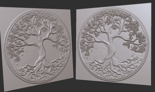 tree of life with 3D crown for CNC, engraving, laser burning,