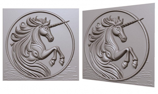 unicorn galloping 3D model for CNC or engraving единорог скачет 3д модель