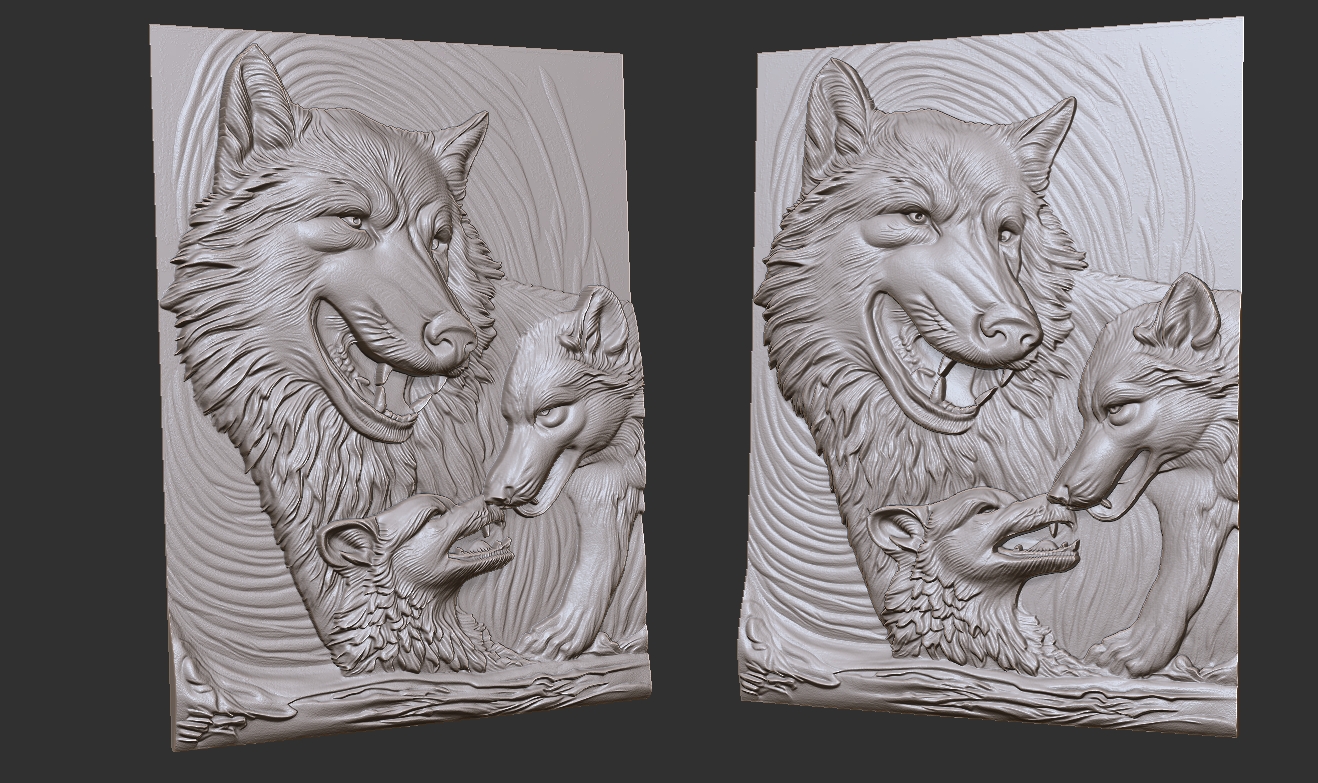 wolf-wolves-family-3d-for-cnc-engraving-laser-burning